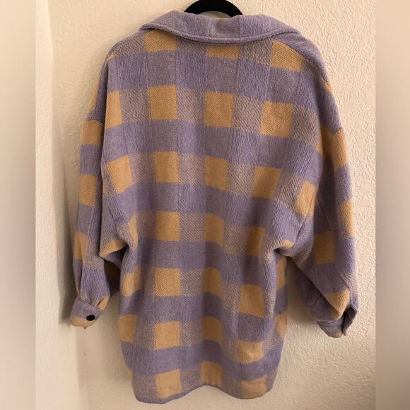 Princess Polly Purple and Tan Plaid Pea Coat - Picture 6 of 8